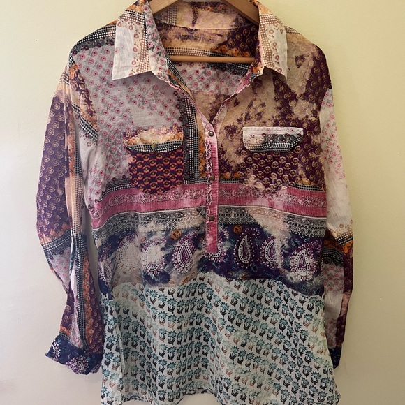 Other | Multicolor Patterned Buttonup Shirt | Poshmark